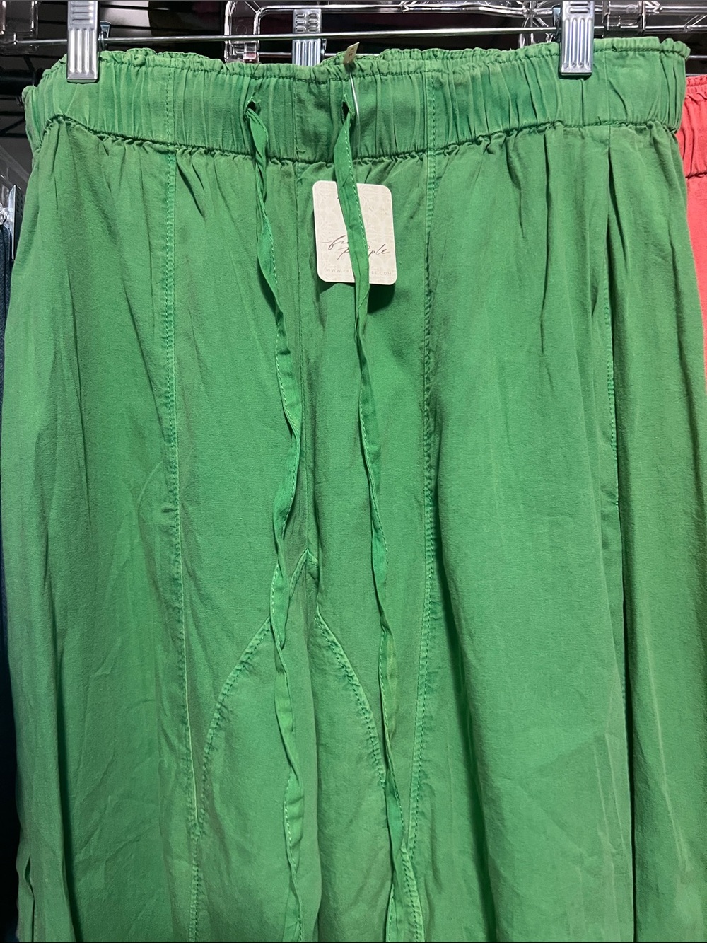 Free People: Hadley Poplin Pants|Tree Leaf/NWT - Picture 2 of 10